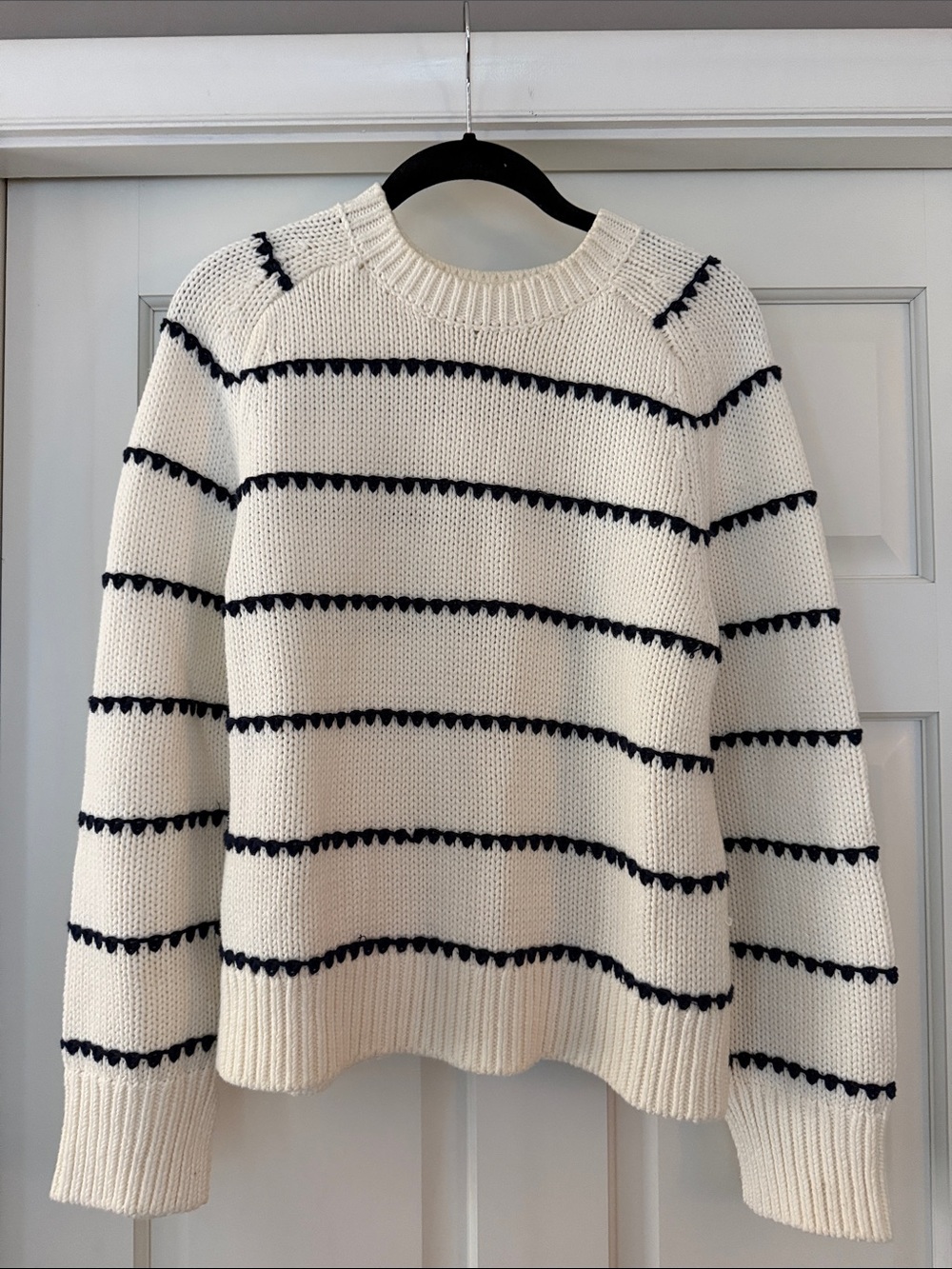 Madewell Cream Stripe Knit Sweater